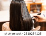 Hair Treatment Long Hair Rear View Woman Hair Salon