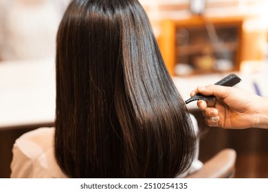 Hair Treatment Long Hair Rear View Woman Hair Salon - Powered by Shutterstock