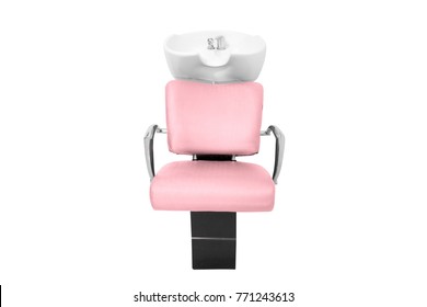 Hair washing chairs isolated in white background