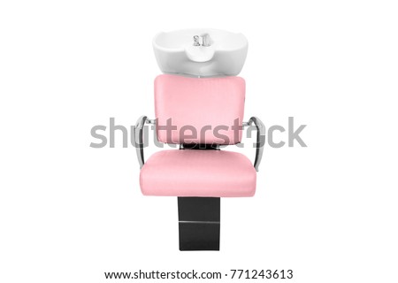 Hair washing chairs isolated in white background
