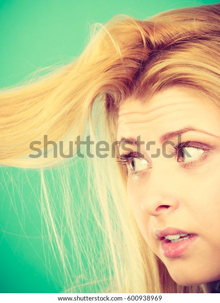 Haircare Hairstyling Bad Effects Bleaching Concept Stock Photo