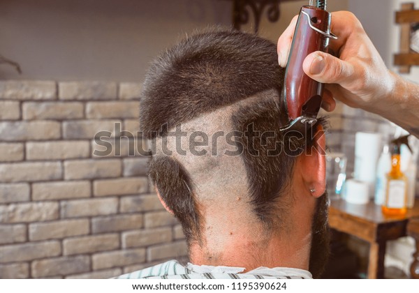 Haircut Hair Machine Barbershop Haircut Bald Stock Photo