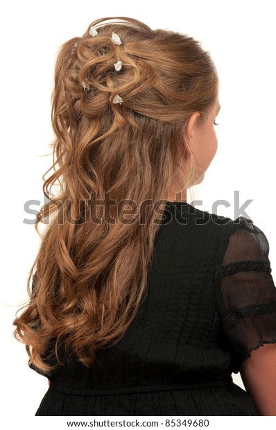 Hairdo Little Girls Weddings Parties Stock Photo Edit Now 85349680