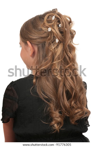 Hairdo Little Girls Weddings Parties Stock Photo Edit Now 91776305