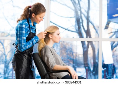 hairdresser and client