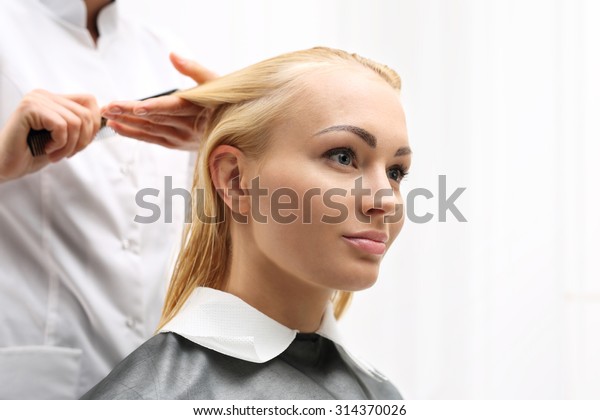 Hairdresser Hair Cut Razor Barber Haircut Stock Photo Edit