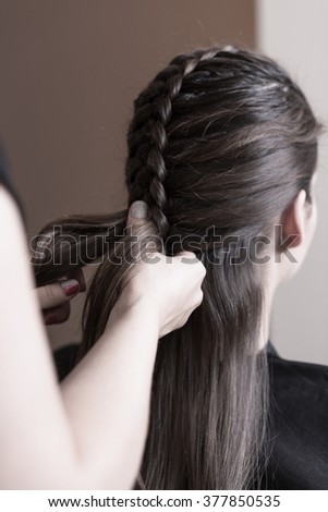 Similar – Image, Stock Photo Modern hairstyle Braids