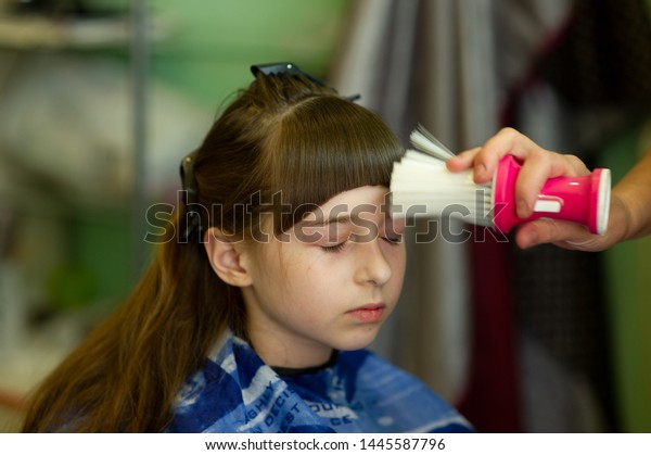 Hairdresser Making Hair Style Cute Little Stock Photo Edit Now
