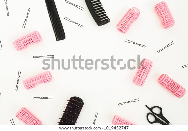 Hairdresser Tools Combs Curlers Hair Clips Stock Photo Edit Now