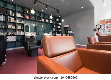 Hairdressing salon. Workplaces make up artists. Equipment for beauty salon. Hair care services and cosmetics.