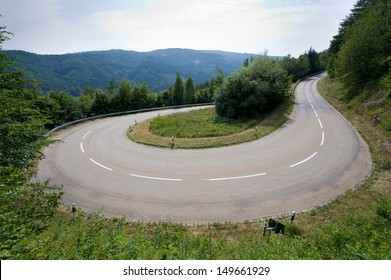 A hairpin in the alps in southern Germany