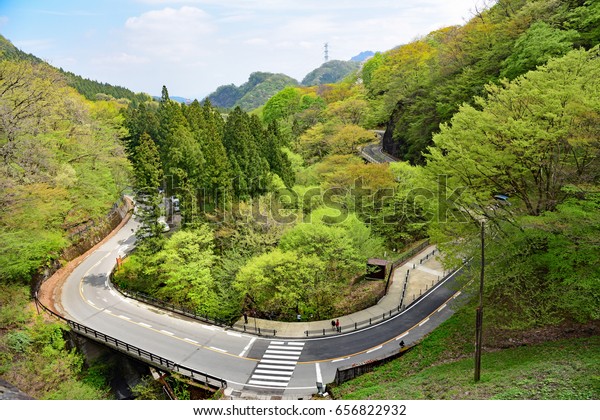 Hairpin Curve Usuiroad Over Mountain Pass Stock Photo Edit Now