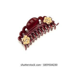 Hairpin. Fashionable Hair Accessories Pearl Barrette. On A White Background.