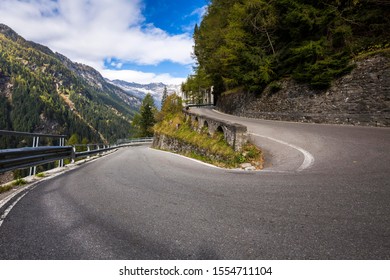 Hairpin, Splügen Pass Road, Sondrio Province, Lombardy, Italy