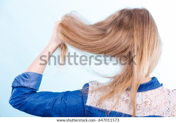 Hairstyle Hairdo Haircare Concept Back View Stock Photo
