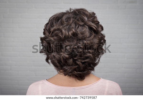 Hairstyle Wave Short Hair Brunette Rear Stock Photo Edit Now