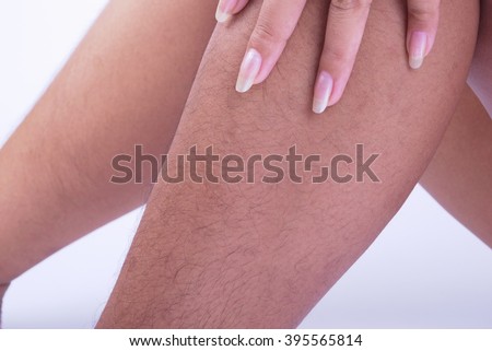 Hairy legs of Women long and very ugly.
