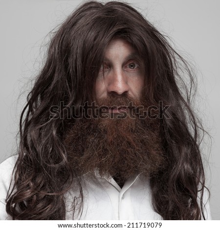 Hairy Man Portrait Stock Photo (Edit Now) 211719079 