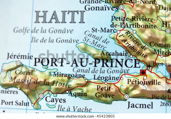 Haiti Et Port Au Prince Sur Une Carte Photo De Stock Modifier Maintenant