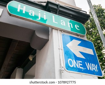 Haji Lane Road Sign In Singapore