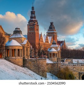 Haken Terrace In Szczecin On A Winter Morning