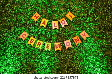 Haldi Ceremony. Haldi ceremony. Decorations. Pattern Background. Indian Wedding Ceremony. Maharashtra Culture