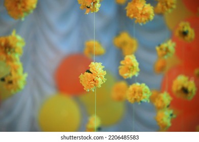 Haldi Ceremony Yellow Flower Decoration