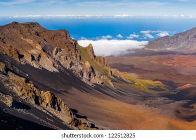 Haleakala crater on top of the volcano, Maui, Hawaii. Very high resolution panorama.