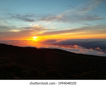 Haleakala Sunset.  Beautifully Burning Sky.