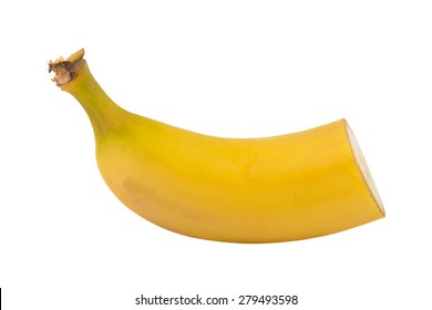 Half Of Banana Isolated On White Background.