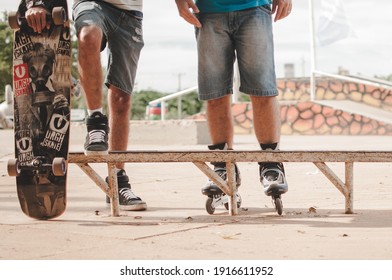 Half Body People On Roller Skates