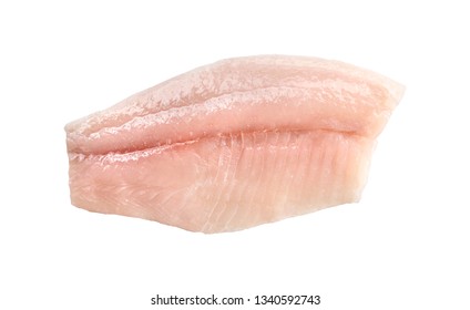 Half Carcass Of White Small Fish Fillet Isolated On White Background