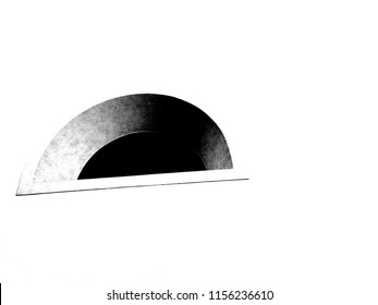 Half Circle Window On A White Background.