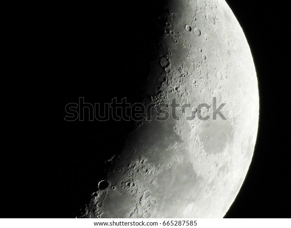 Half Crescent Moon Shot Nikon P900 Stock Photo Edit Now