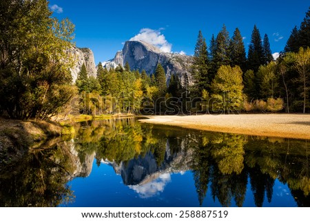 Half dome mountain in yosemite national park in california