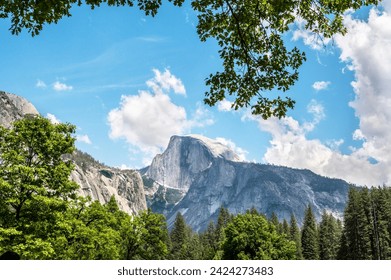 Half Dome rock from distance , landmark of Yosemite National Park, California. - Powered by Shutterstock