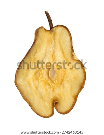 Half of a dried pear slice isolated 