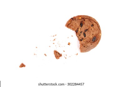 Half Eaten Chocolate Chip Cookie