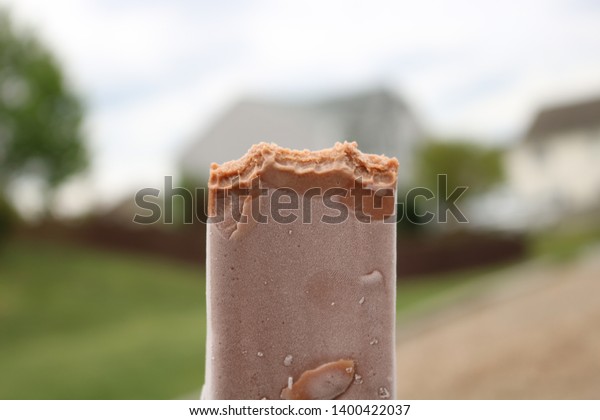 Half Eaten Ice Cream Bar Bokeh Stock Photo Edit Now