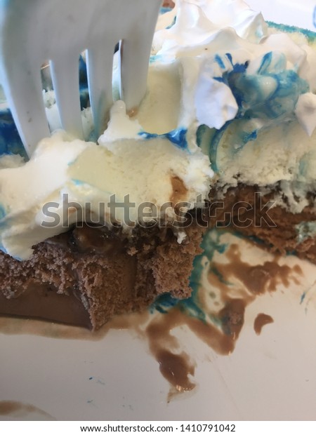 Half Eaten Ice Cream Cake White Stock Photo Edit Now