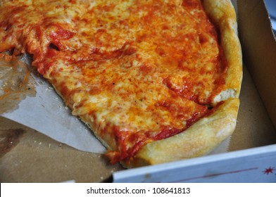 Half Eaten New York Cheese Pizza