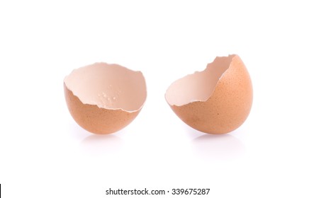 Half Egg Shell Opening Isolated On White Background