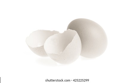 Half Egg Shell Opening Isolated On White Background