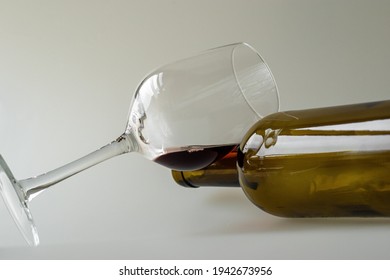 Half Empty Glass Of Wine