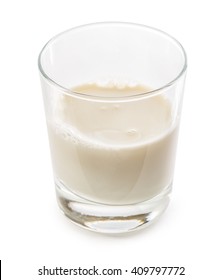 Half Full Glass Of Fresh Milk Closeup