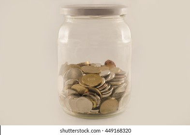 Half Full Of Money Closed Jar