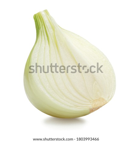 half green onion isolated on white