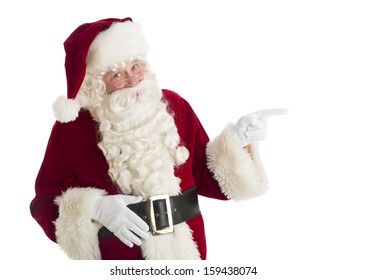 Half Length Shot Of Santa Claus Pointing