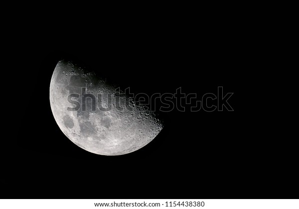 Half moon background / The Moon is an astronomical
body that orbits planet Earth and is Earth's only permanent natural
satellite. It is the fifth-largest natural satellite in the Solar
System