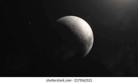 Half Moon Background. Massive CG Graphics Created Using Particle System